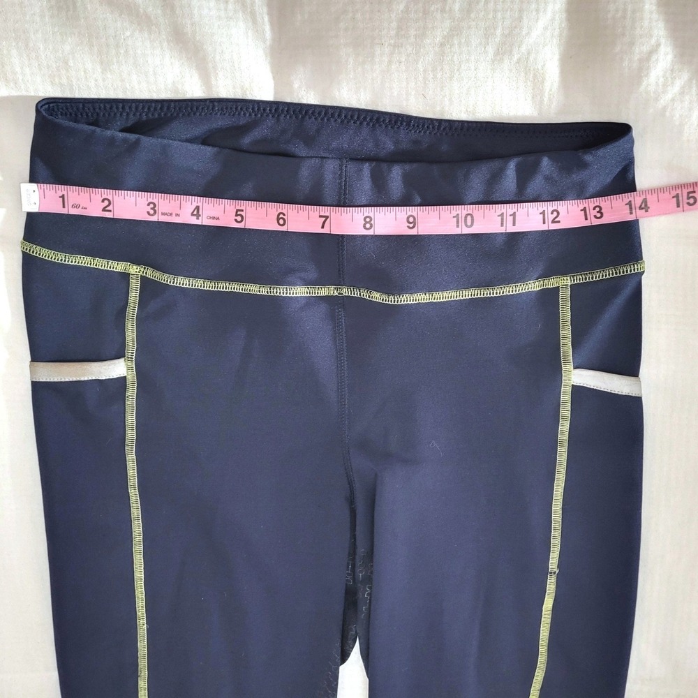 Dover Saddlery Navy Yellow Full Seat Silicone Grip Equestrian Riding Tights M - Picture 8 of 10